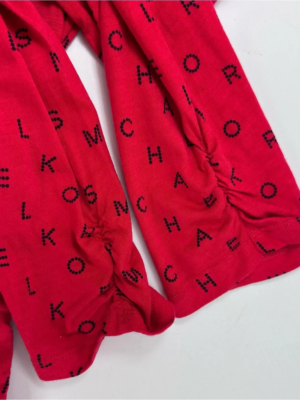 Michael Kors Red Long-Sleeve Logo Tie-Hem Shirt
